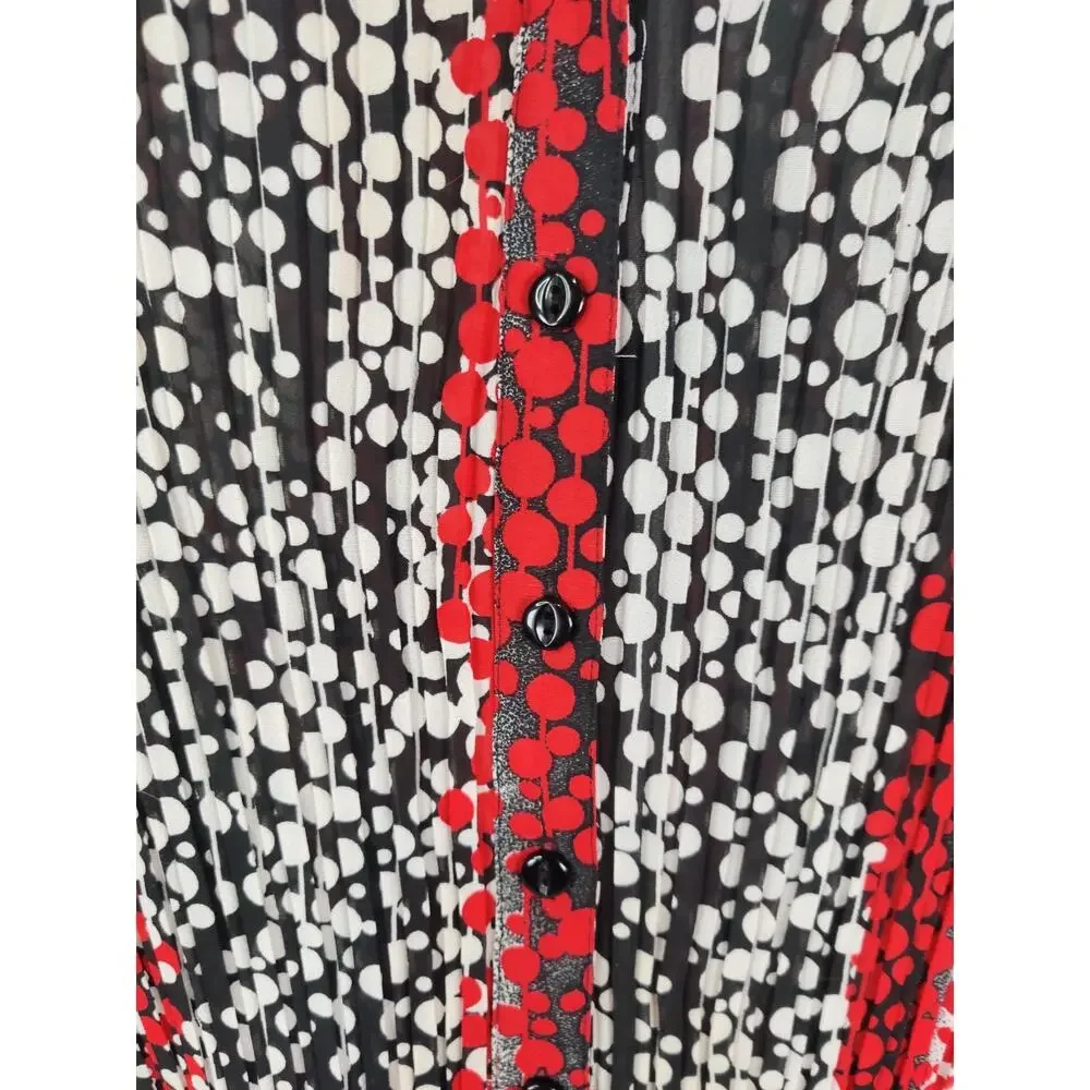 Vintage Avenue Blouse Women's Size 14/16 Button Up Bell Sleeve Abstract - Picture 3 of 7
